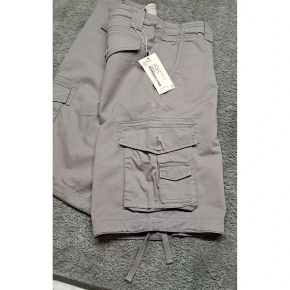 Match & Matchstick Cargo Shorts Mens Sz 40 Khaki Dress Chino Work Pockets Flat - Picture 13 of 14